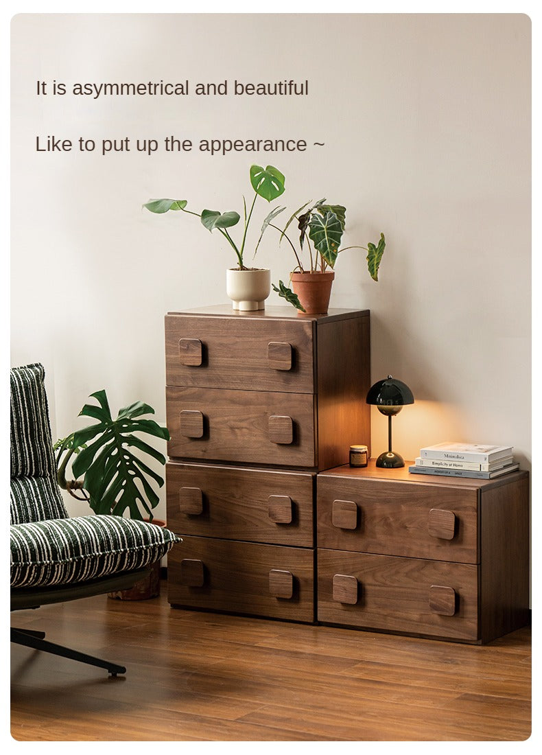 Black Walnut, Oak Solid Wood TV Cabinet Module Combination.