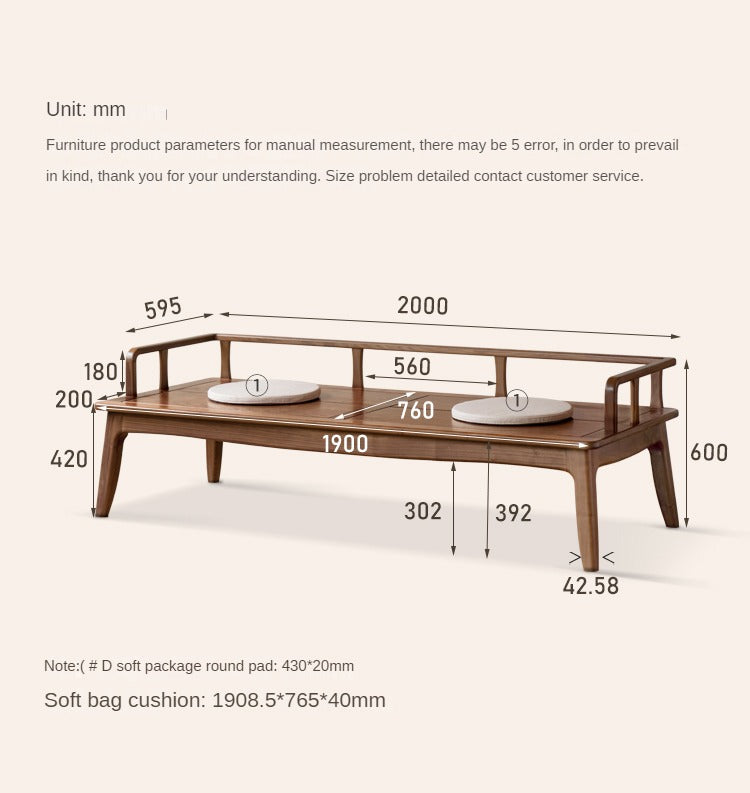 North American Black Walnut Solid Wood Dual Use Sofa.