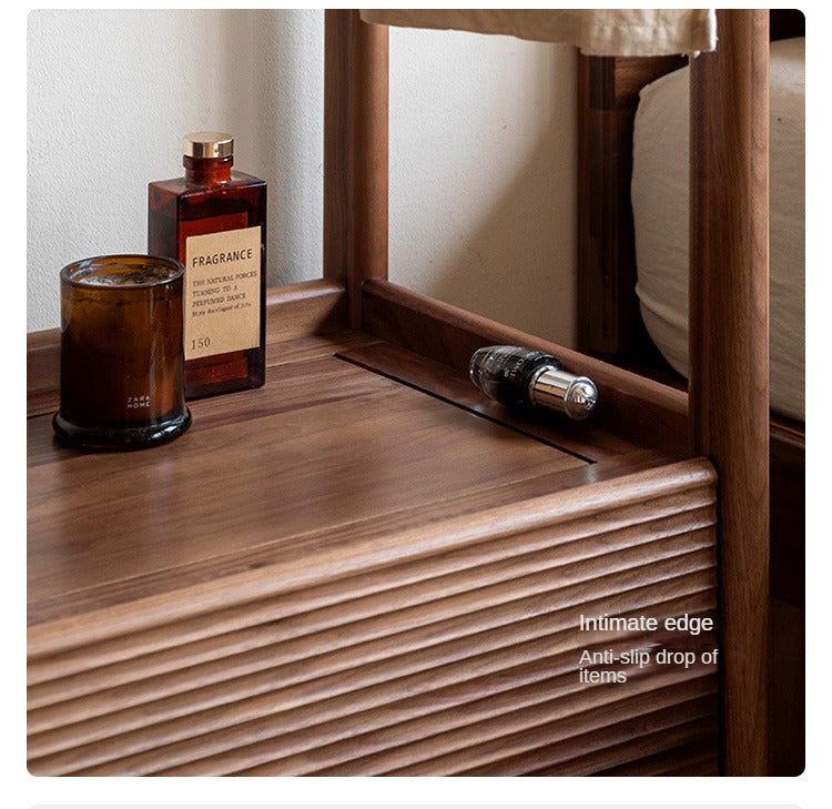Black Walnut, Oak Solid Wood Floor to Floor Clothes Storage Rack