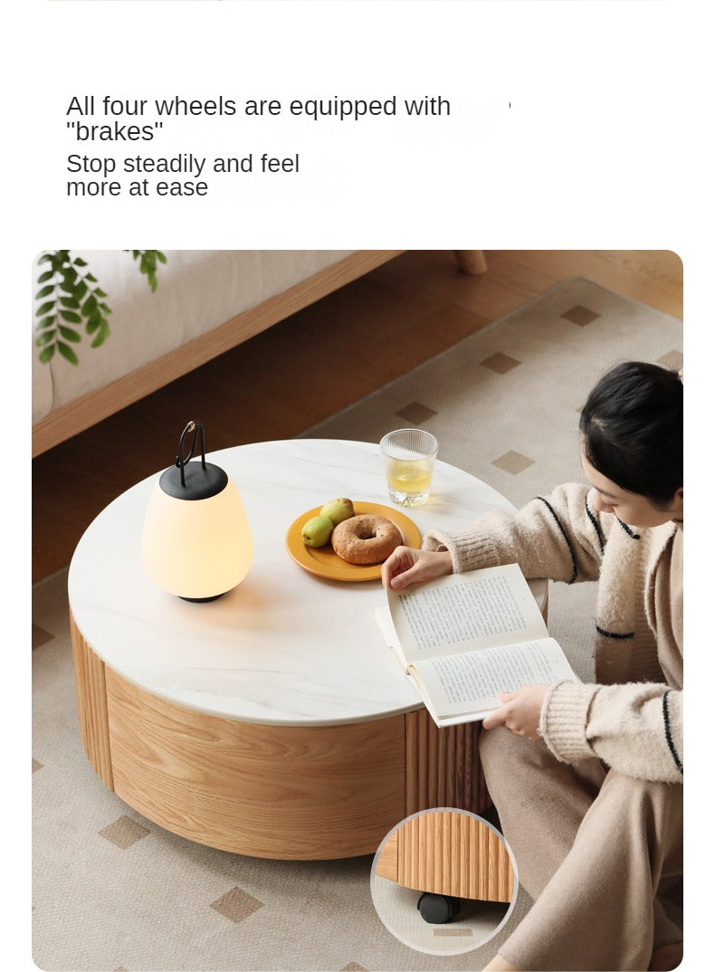 Oak Solid Wood Rock Plate Coffee Table