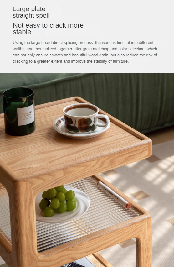 Oak, Black Walnut, Cherry, Sandalwood Solid Wood Corner Square Side Table.