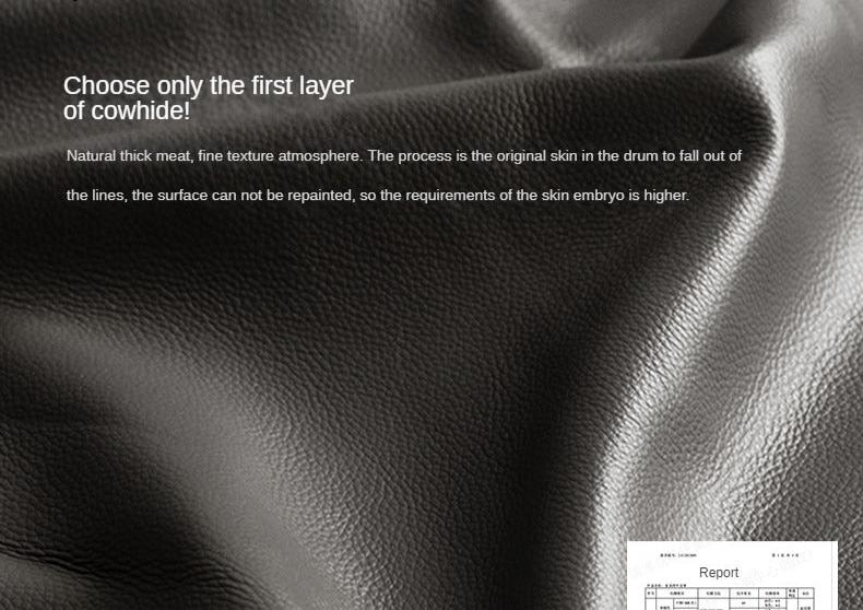 Leather Italian First Layer Yellow Cowhide Straight Sofa.