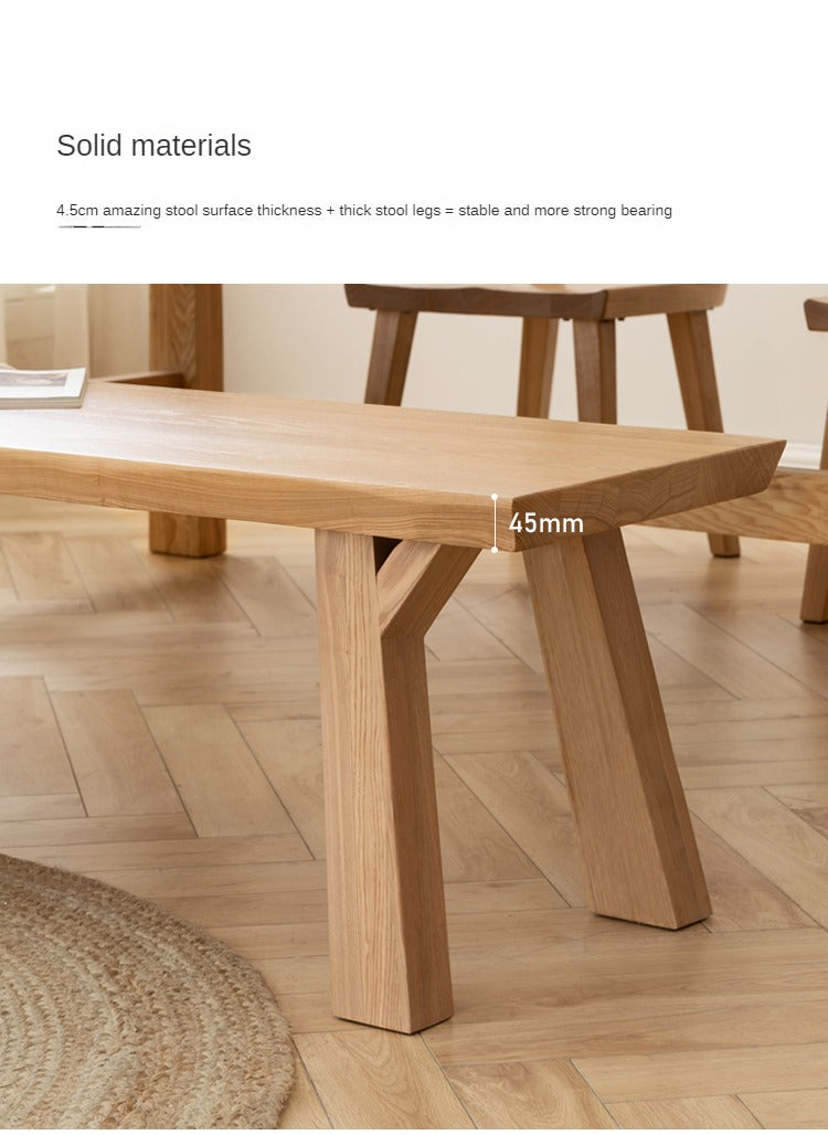 Ash Solid Wood Wabi Sabi Style Bench