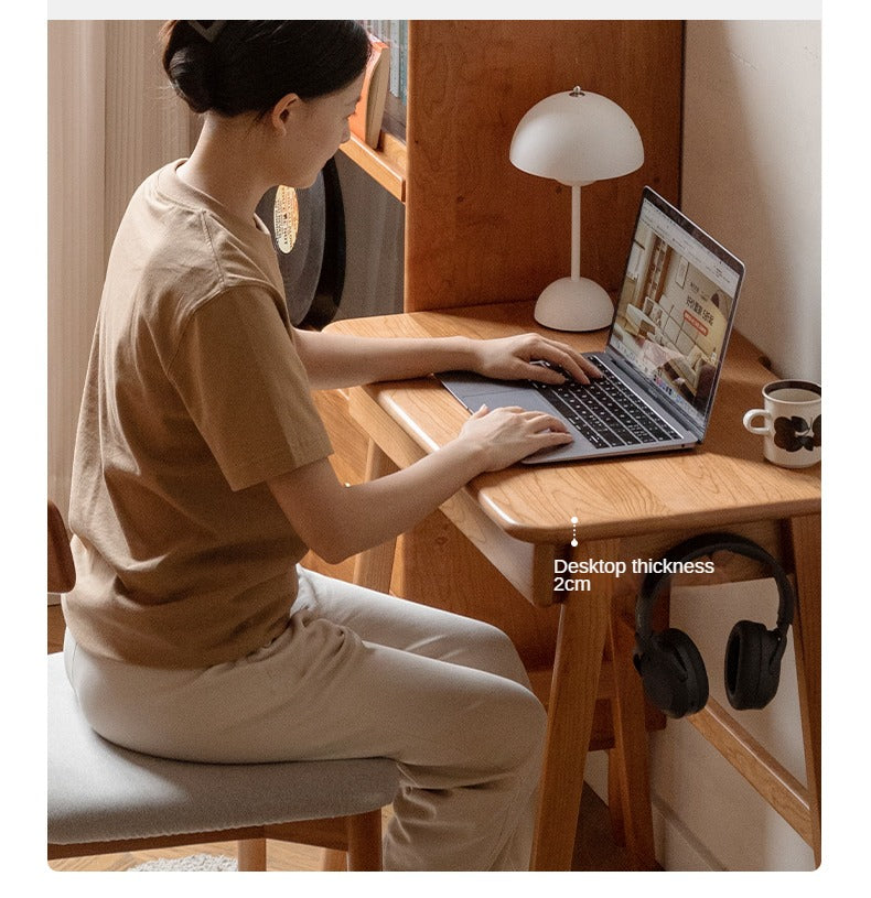 Cherry Solid Wood Desk With Drawers