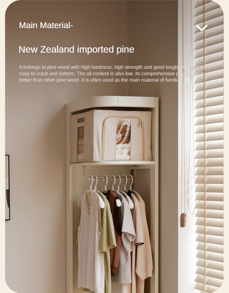 Poplar Solid Wood White Corner Cabinet.