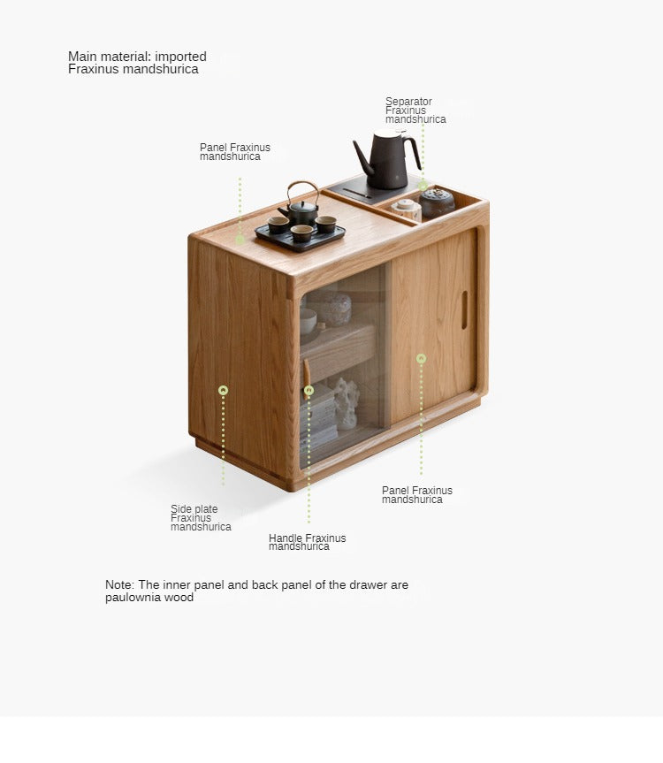 Oak, Ash Solid Wood Tea Maker Integrated Tea Table