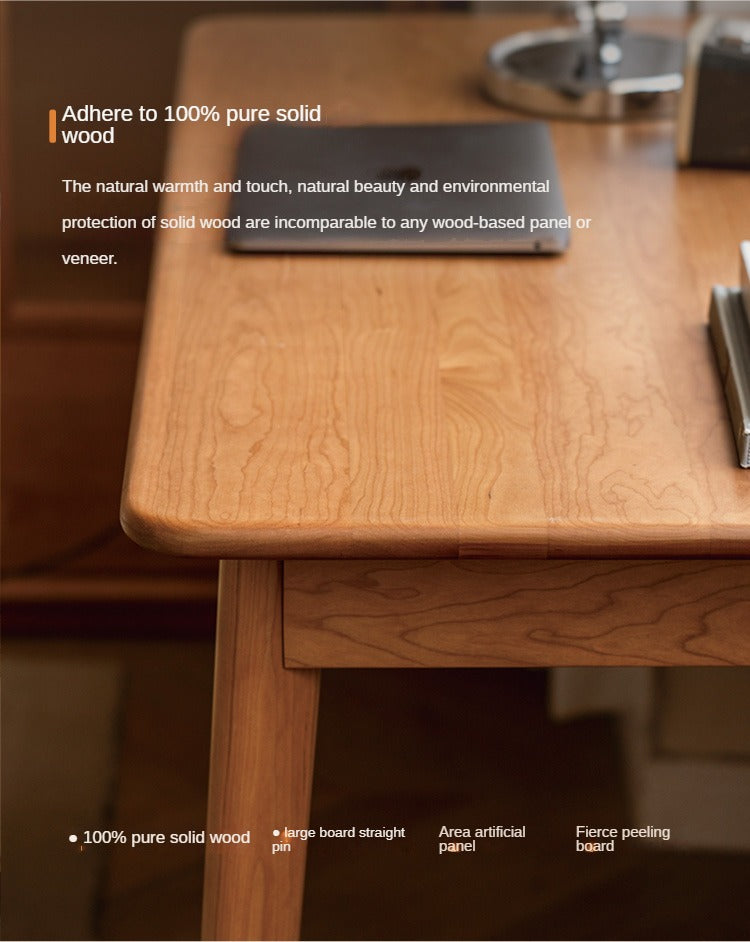 Cherry Wood FAS Grade Office Desk with Drawers