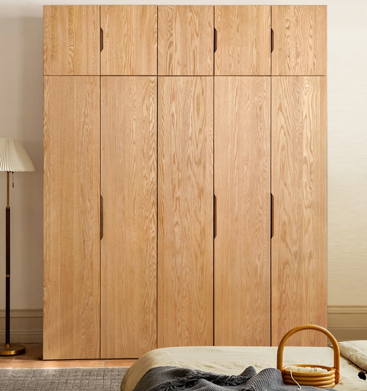 Oak Solid Wood Nordic Wardrobe.