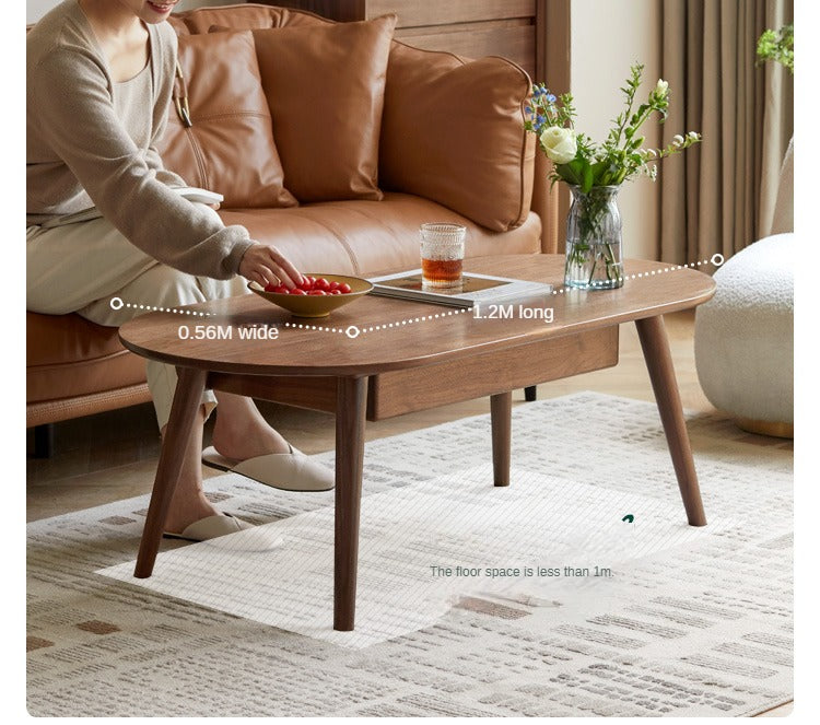 Black Walnut Solid Wood Capsule Coffee Table