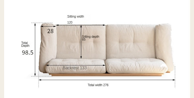 Oak Solid Wood Floor Storage Sofa, Goose Down.
