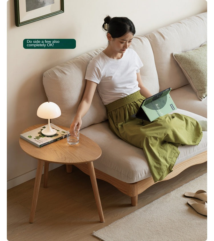 Solid Rubberwood, Oak Solid Wood Small Nordic Side Table