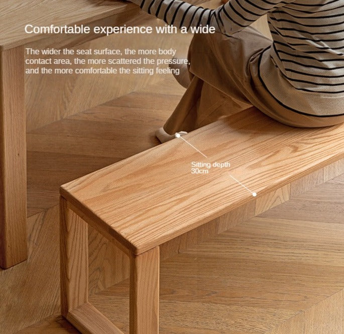 Ash, Oak, Cherry, Beech Solid Wood Long Bed end Bench
