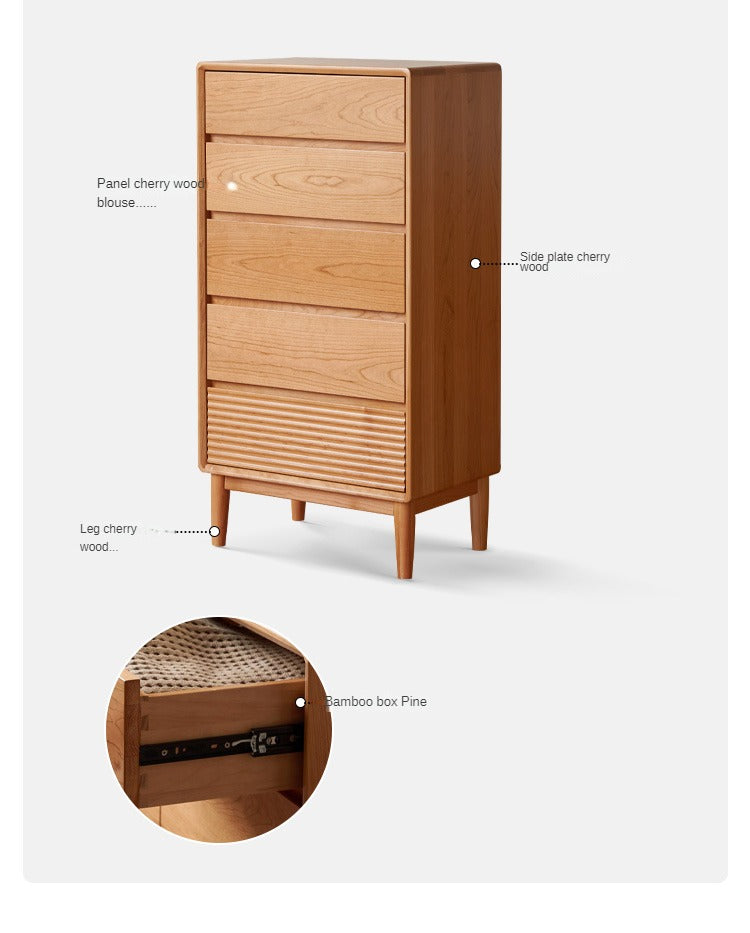 Cherry Solid Wood Chest of Drawers, Drawer Cabinet
