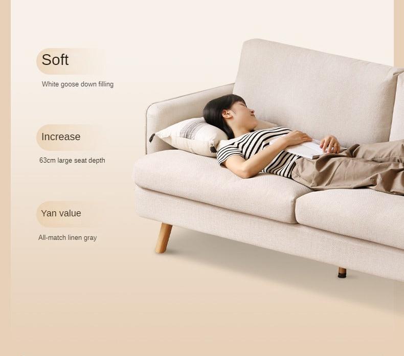 Fabric Sofa Modern Three-seat Straight Sofa.