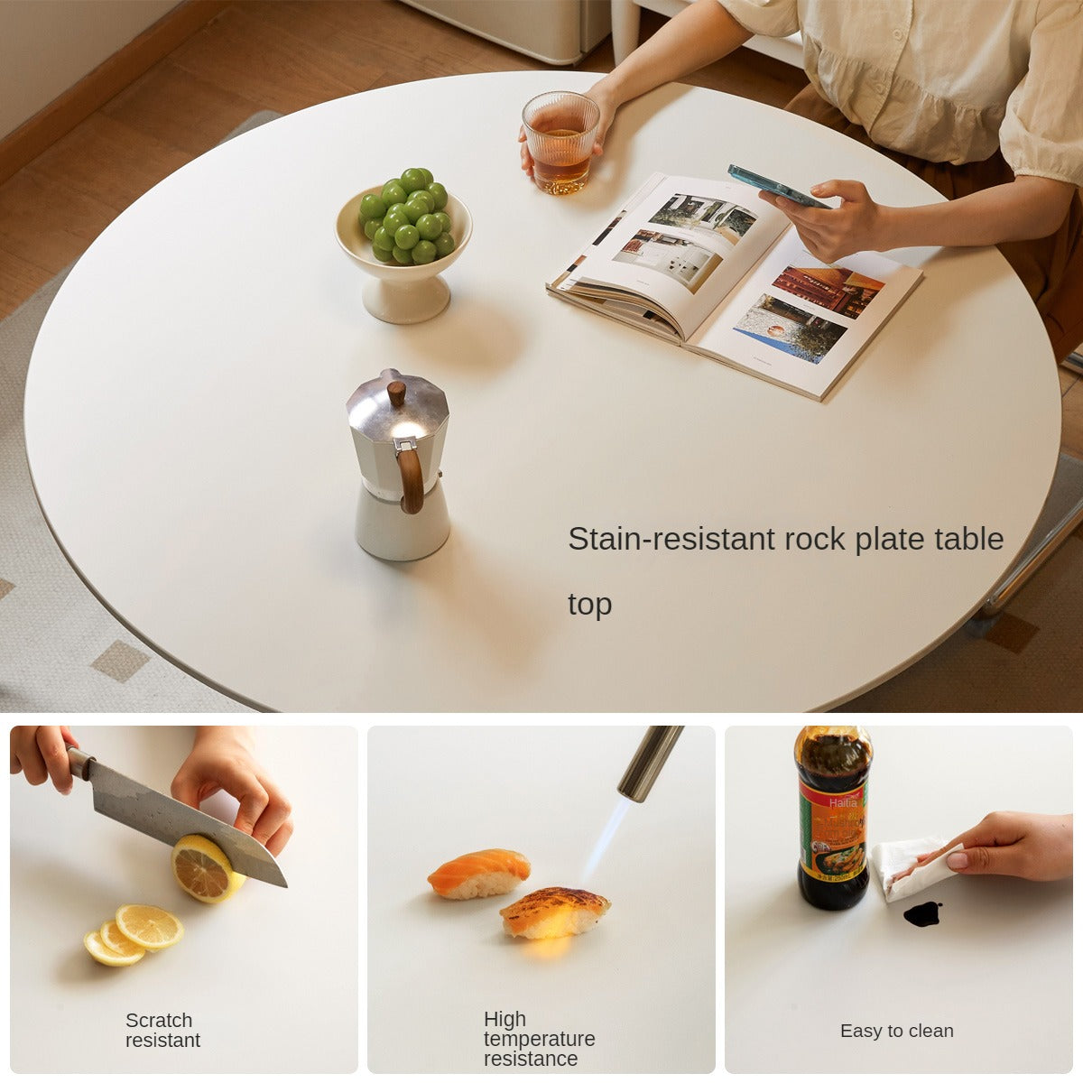 Rock Cream Style Round Table.