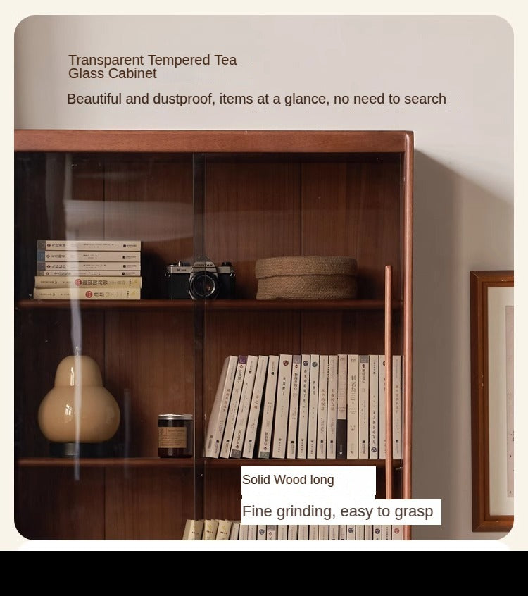 Rubber Solid Wood Bookcase Household Storage.