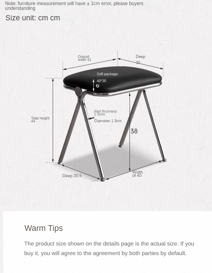 Organic Leather Soft Package Makeup Stool