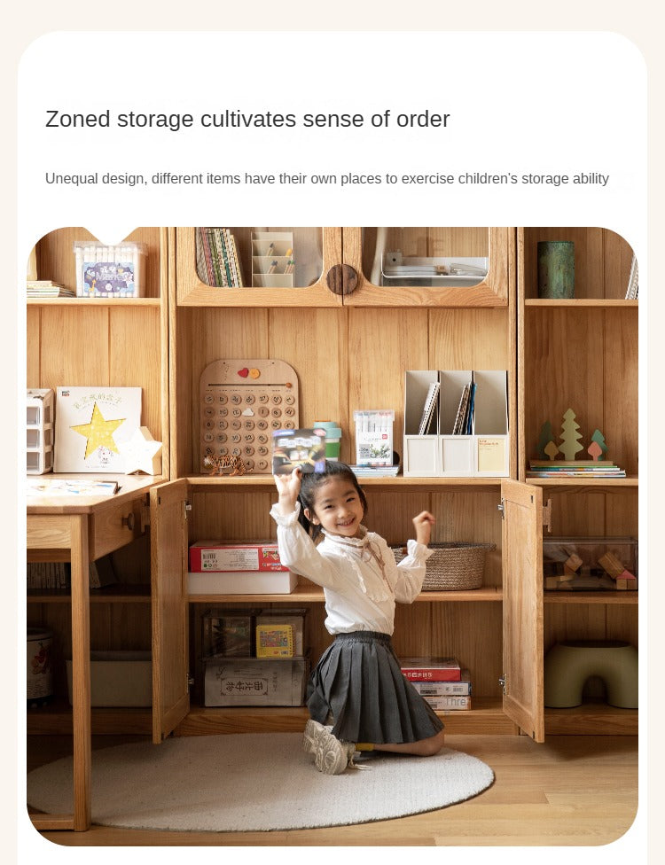 Oak Solid Wood Small Kids Bookshelf.