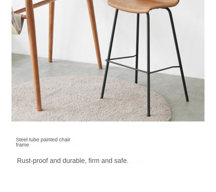 Saddle Leather Iron Bar Chair