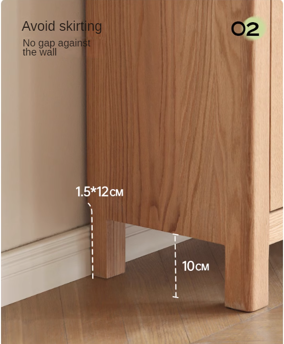 Oak Solid Wood Bookcase With Glass Door.