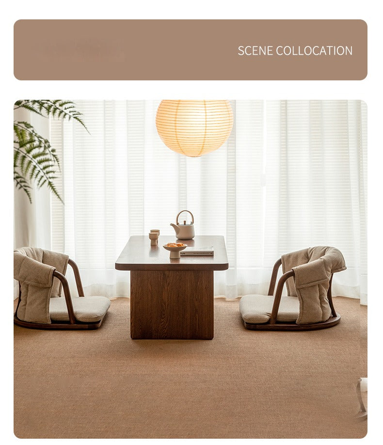 Black Walnut, Ash Solid Wood Tatami Soft Backrest Meditation Chair