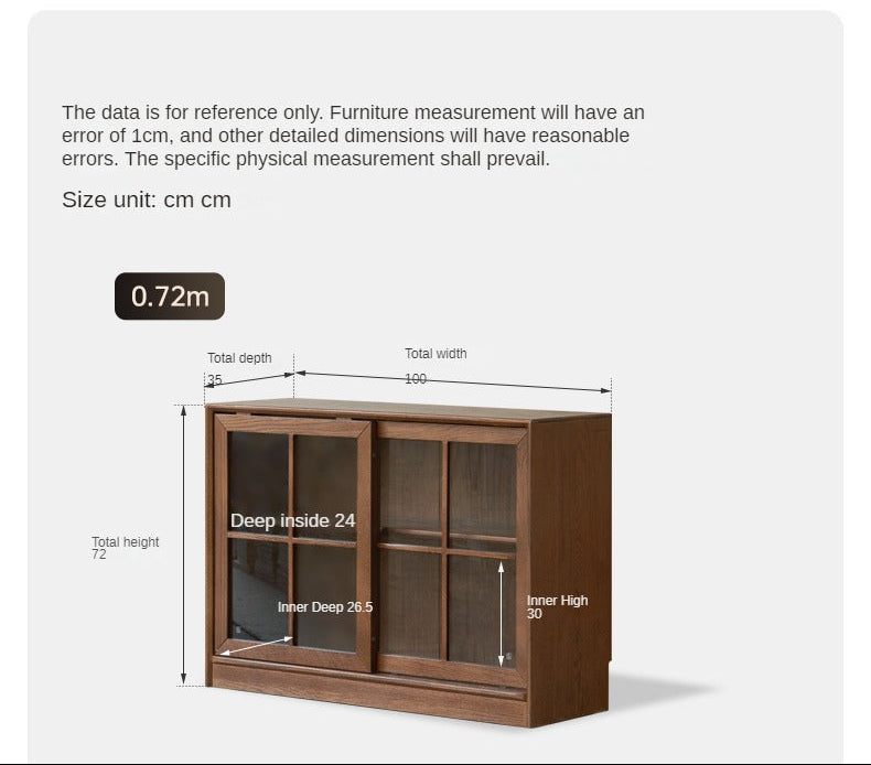 Black Walnut, Oak, Beech Solid Wood Sliding Door Bookcase