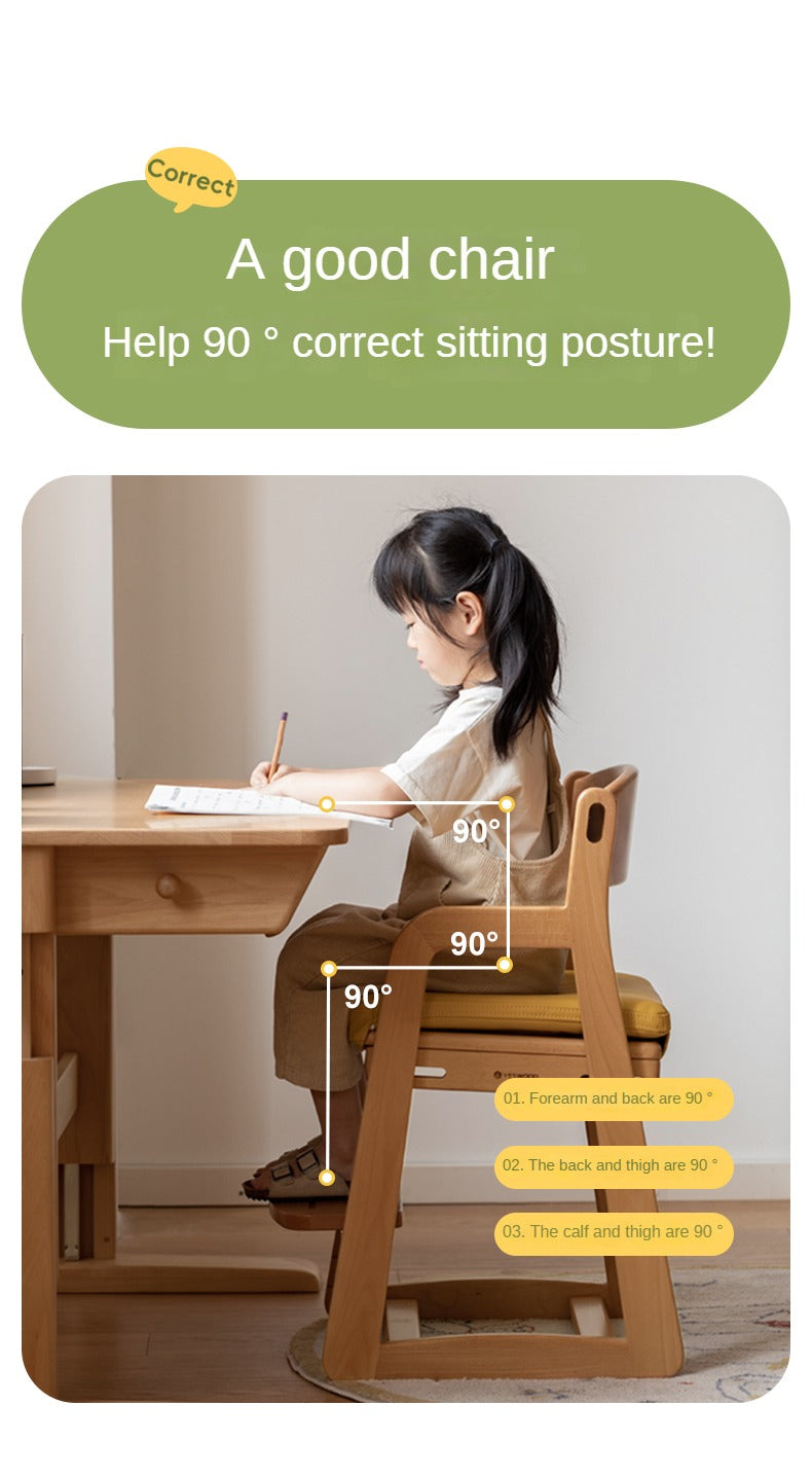 Beech Solid Wood Children's Adjustable Lift Chair.