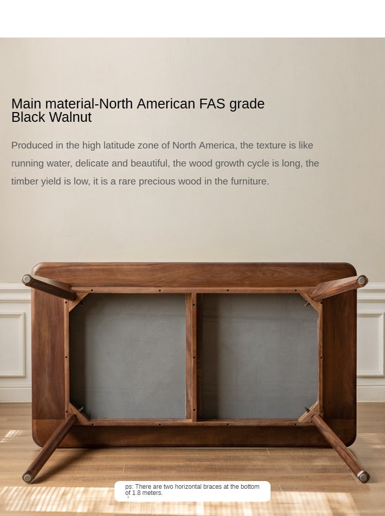 Ash, Black Walnut, Sandalwood Solid Wood Rock Plate Dining Table