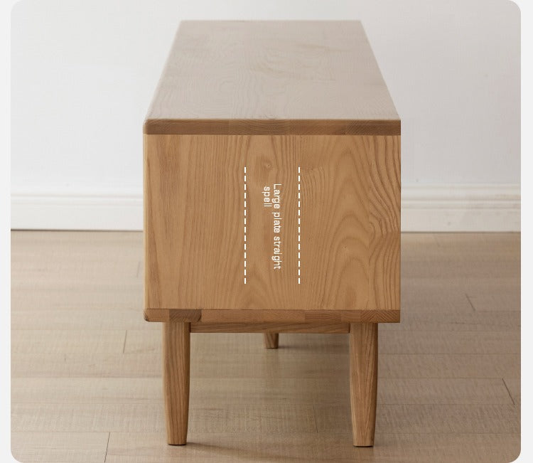 Ash Solid Wood Floor Modern Rock Board TV Cabinet.
