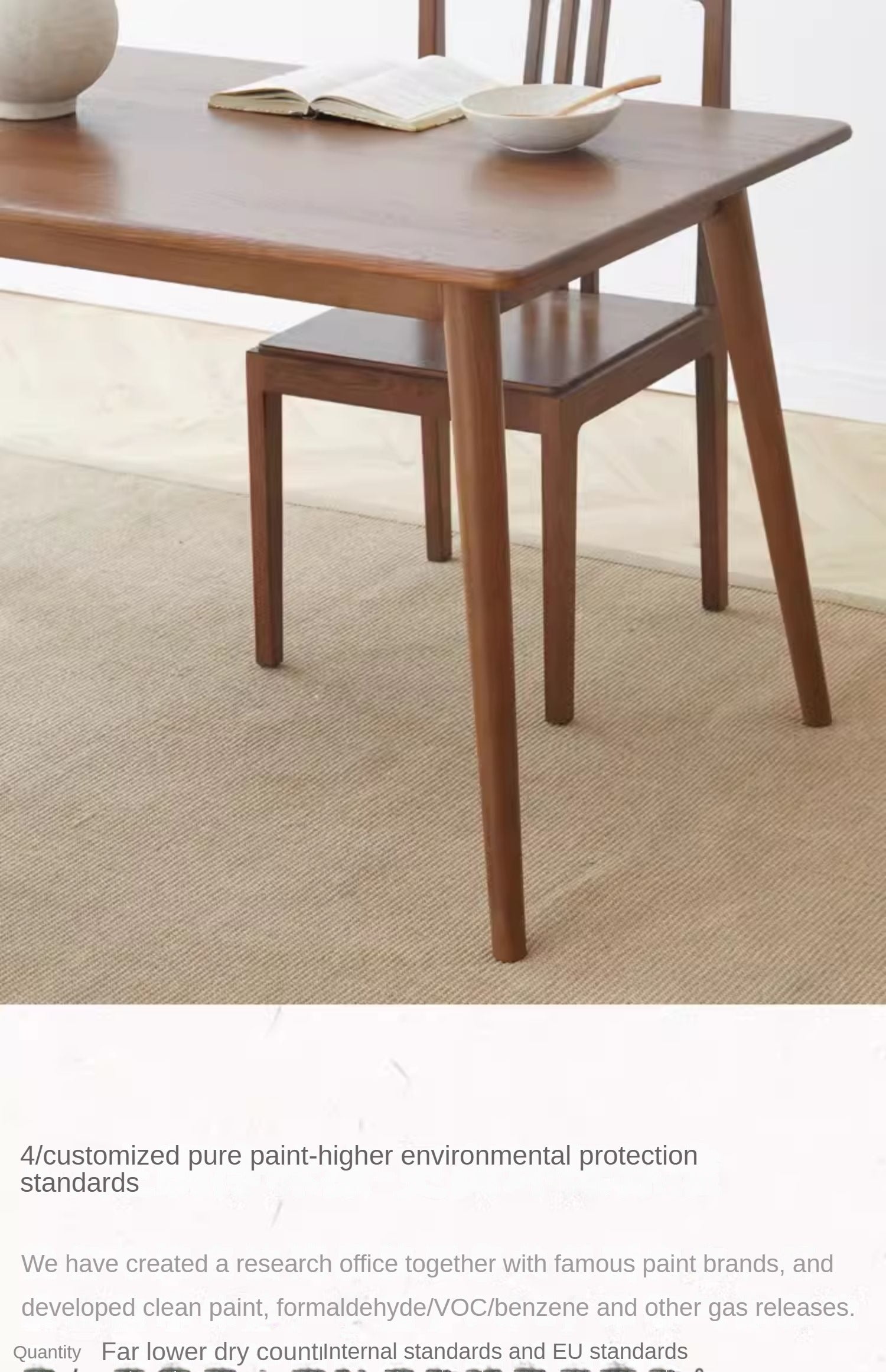 Ash Solid Wood Rectangular Nordic Modern Dining Table