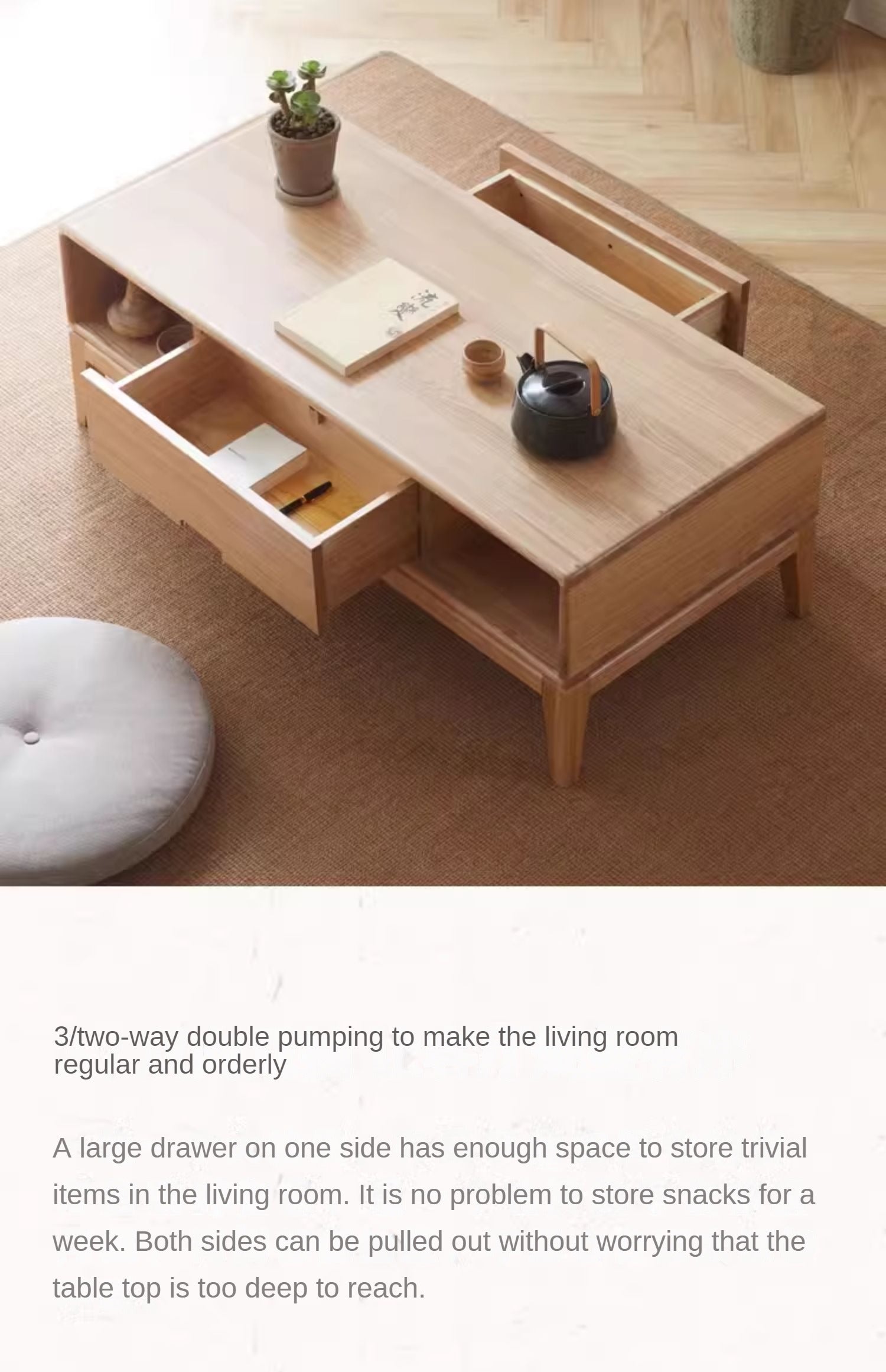 Ash Solid Wood New Style Modern Nordic Coffee Table