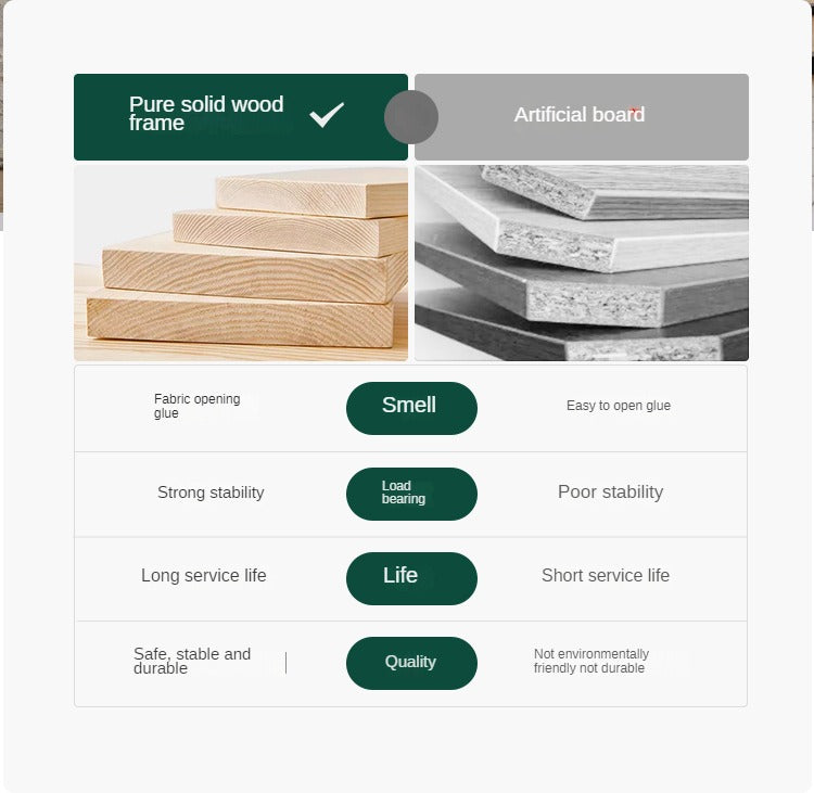 Ash Solid Wood Straight Sofa Modern.