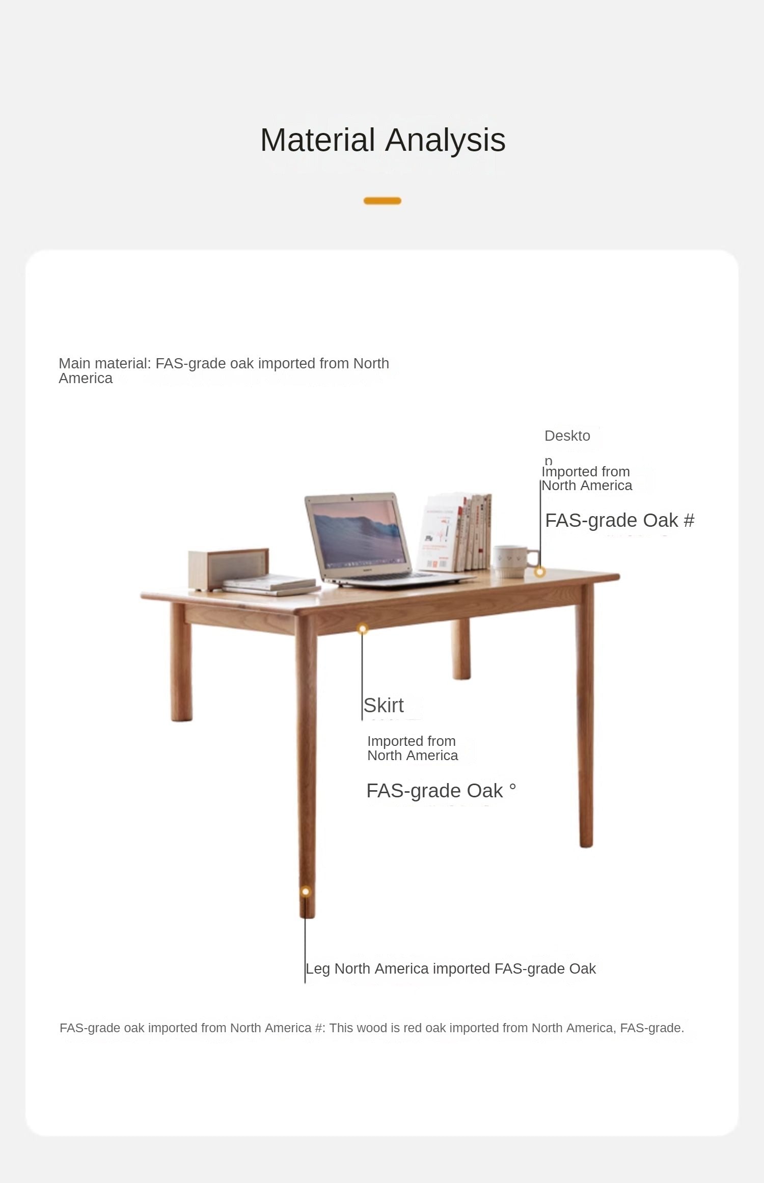 Oak Solid Wood Office Desk, Bay Window Desk Low Table