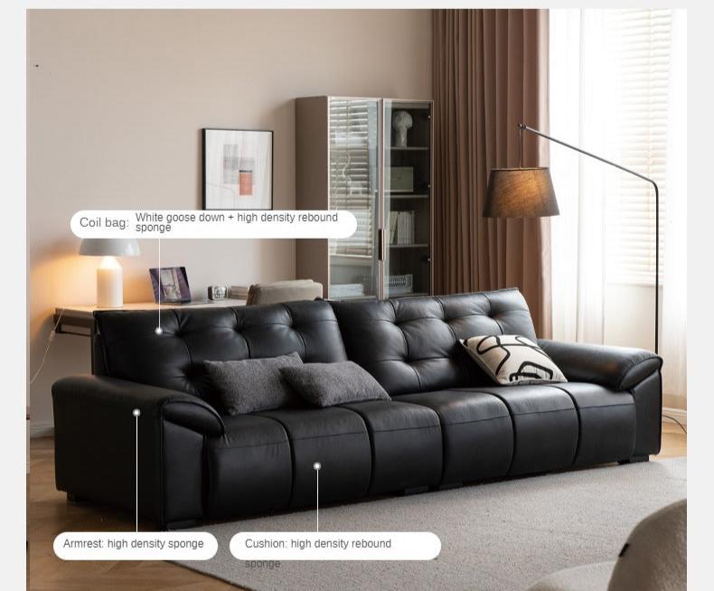 Leather Modern Top Layer Cowhide Leather Sofa,