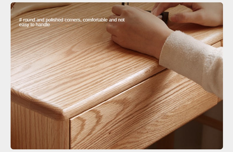 Solid Rubberwood, Oak, Beech Solid Wood Retractable Vanity Table Modern.