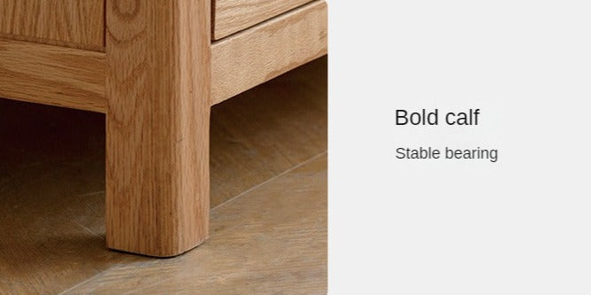 Oak Solid Wood, Solid Rubberwood Nordic Chest of Drawers