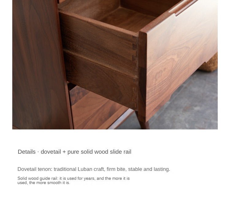 Black Walnut Solid Wood Side Cabinet