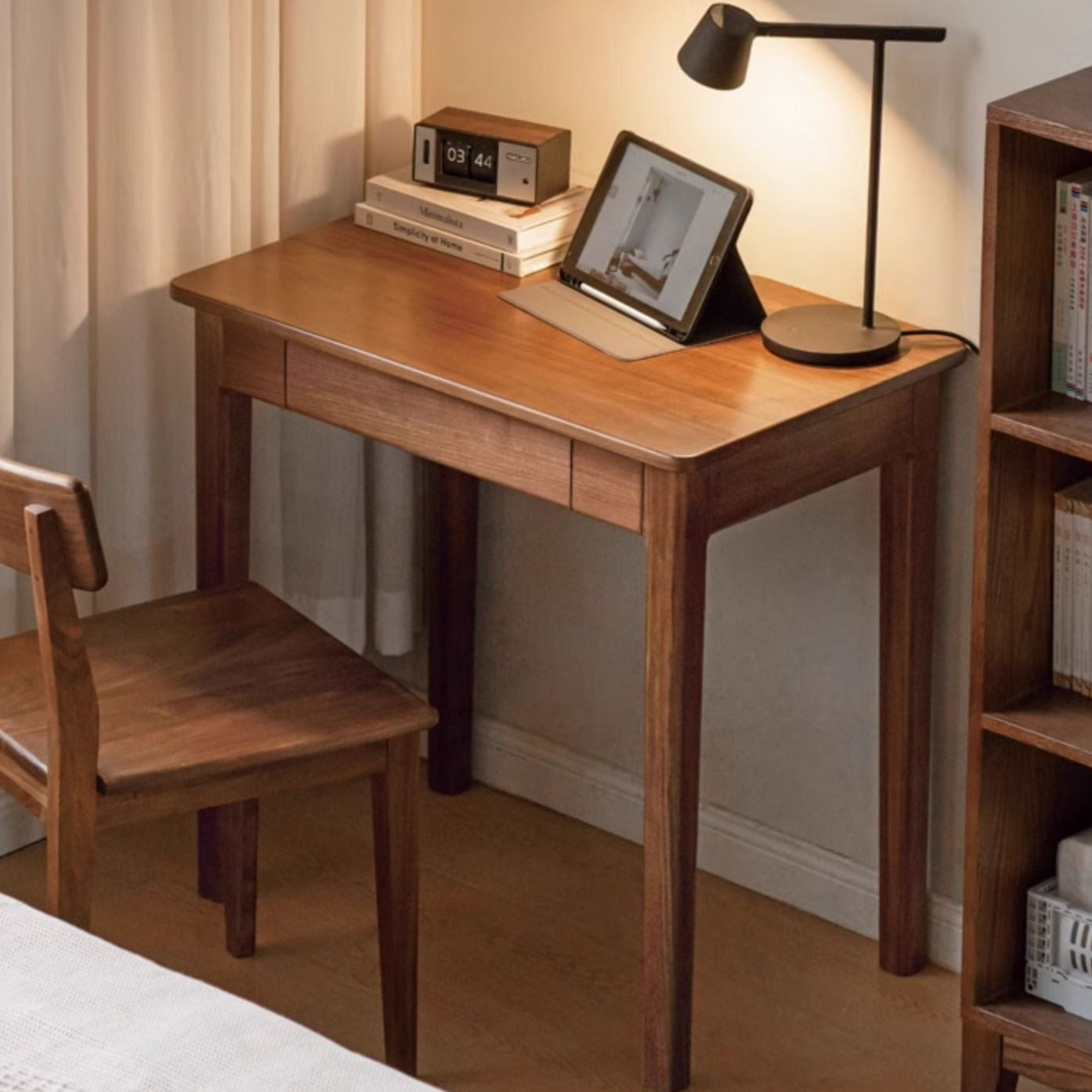 Black Walnut Solid Wood Desk with Drawer New Style