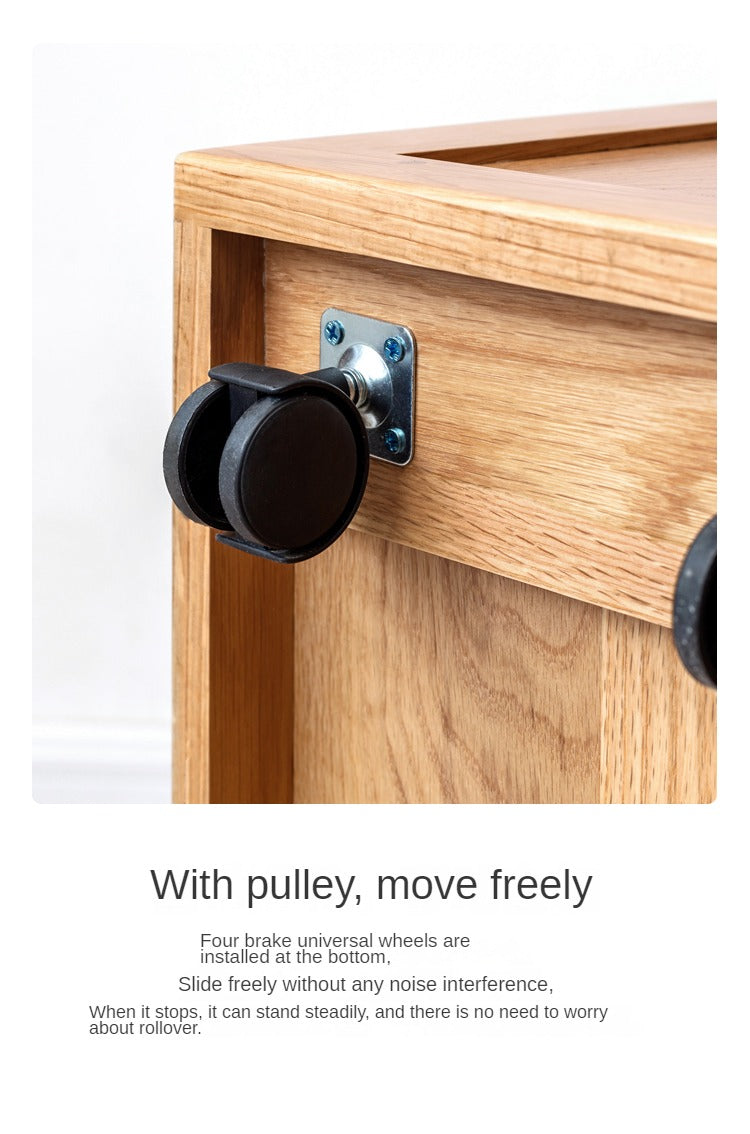 Oak solid wood children's bookshelf storage rack