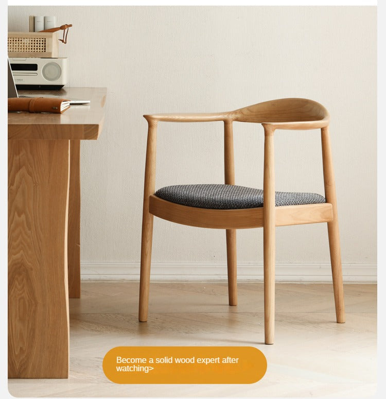 Ash Solid Wood Japanese Presidential Dining Chair