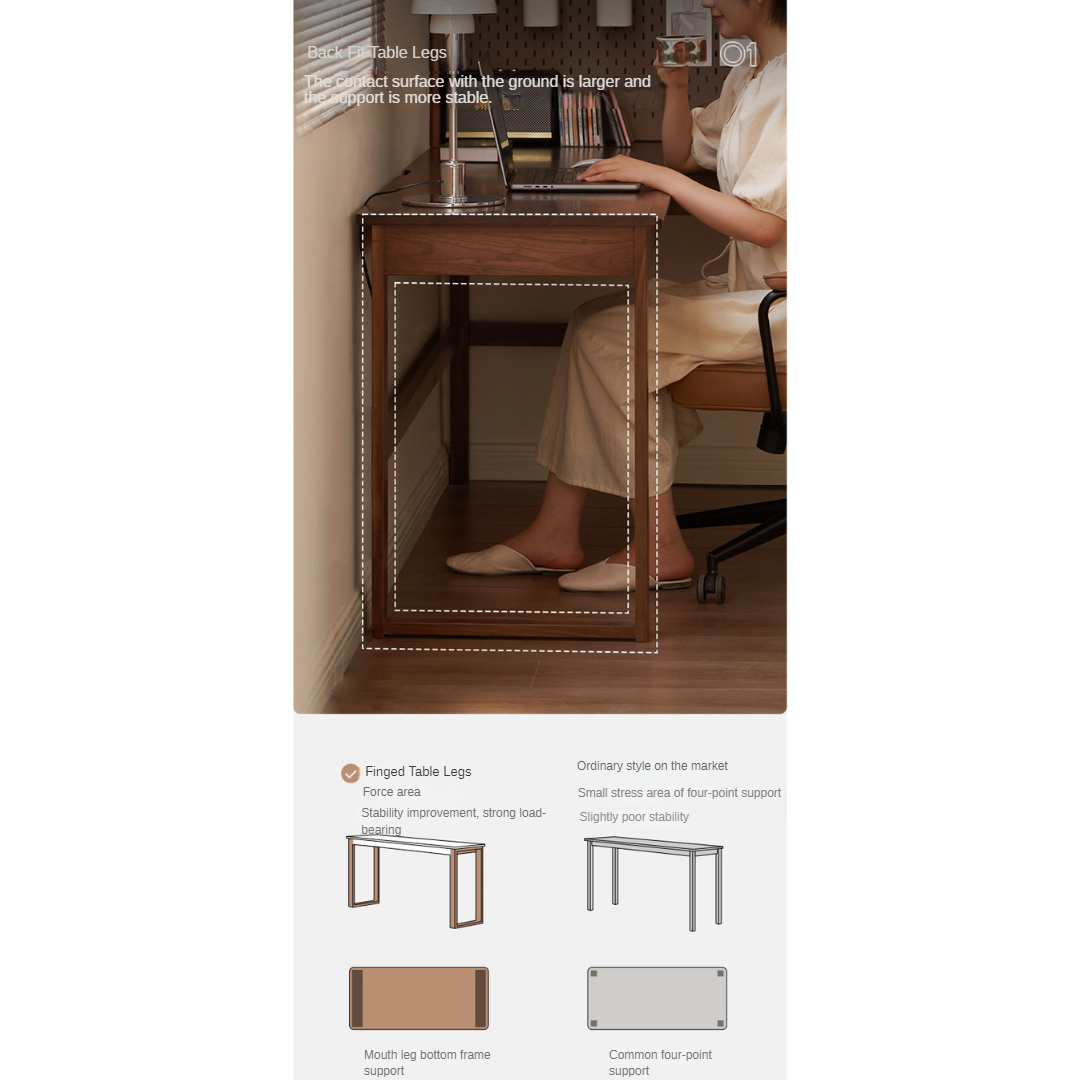 Oak Solid Wood Corner Desk Bookshelf
