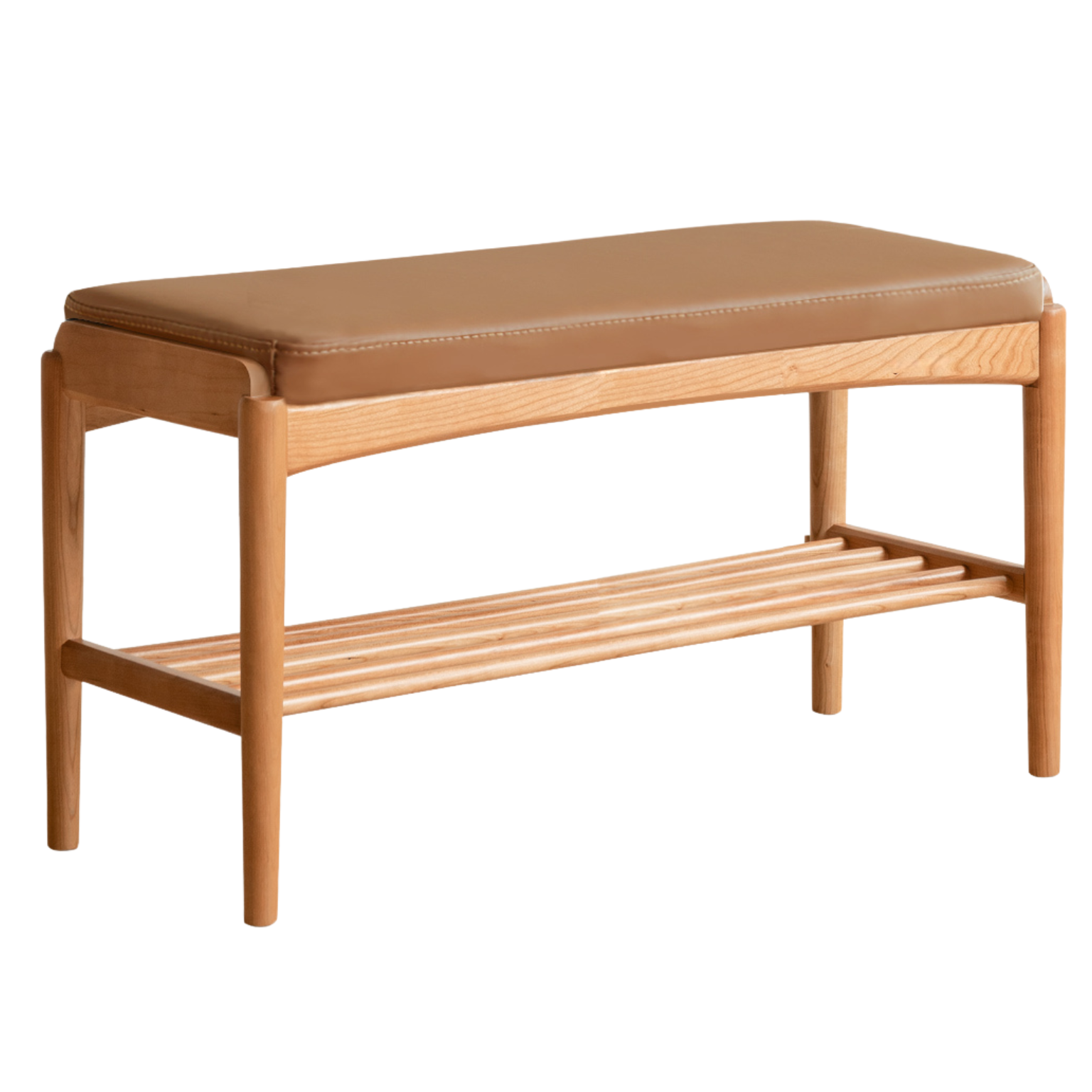 Cherry Solid Wood Shoe Storage Bench