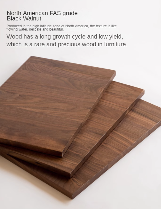 Black Walnut Solid Wood Retro Round Dining Table.