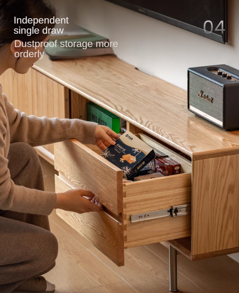 Oak Solid Wood Modern TV Сabinet.