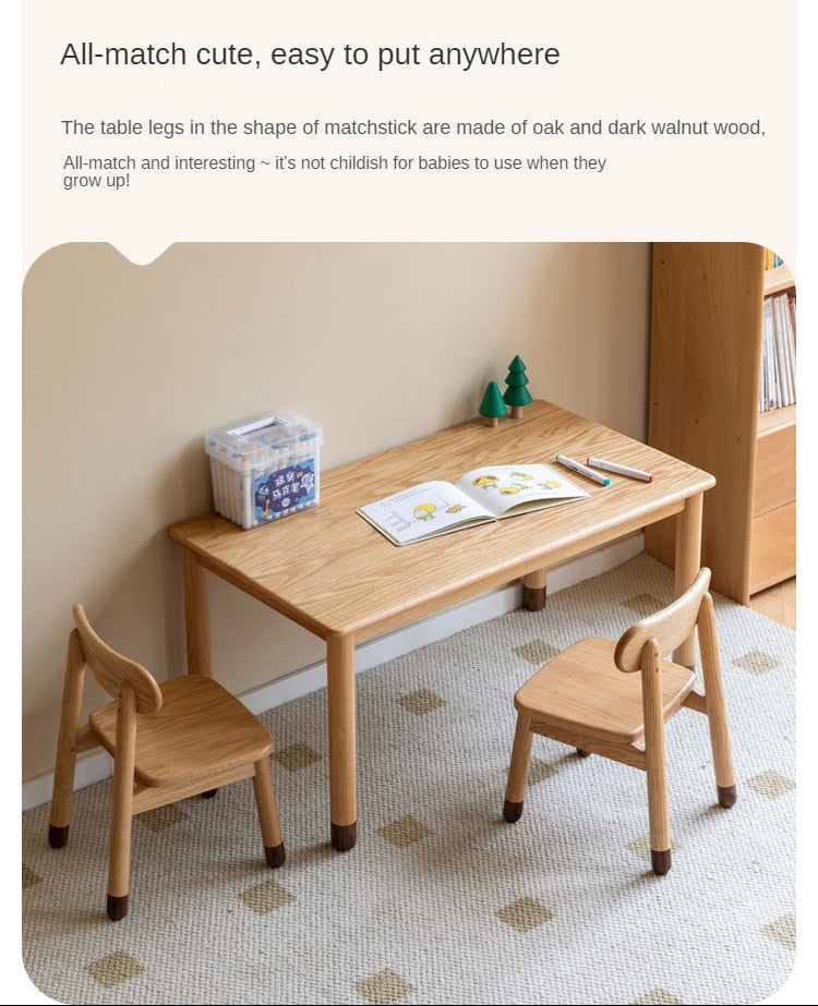 Beech Solid Wood Handmade Kids Study Table
