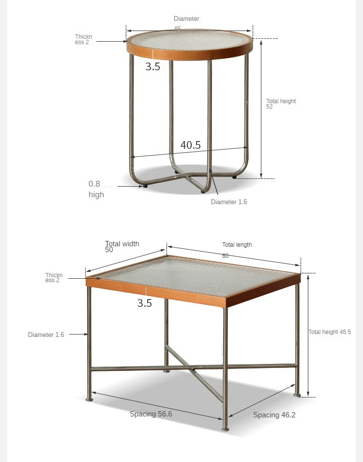 Beech Solid Wood Round Glass Coffee Table