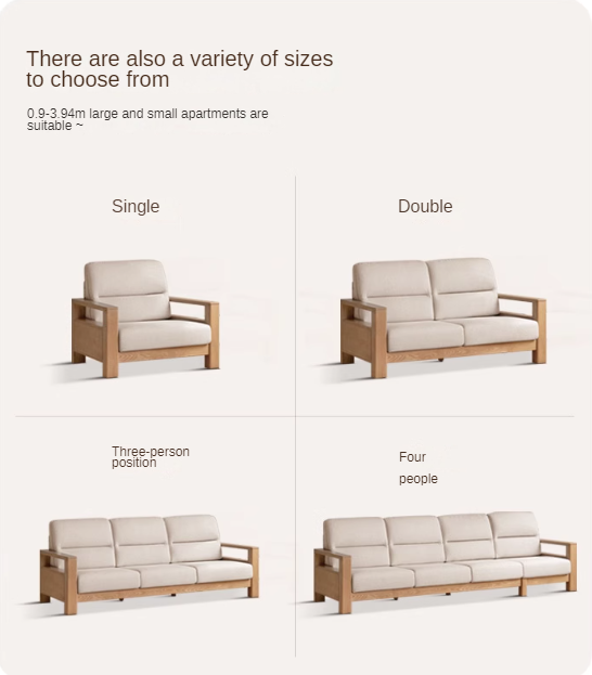 Ash, Black Walnut Solid Wood White Wax Fabric Sofa.