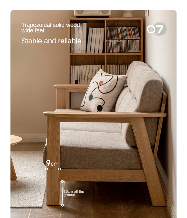 Ash Solid Wood Modern Sofa.
