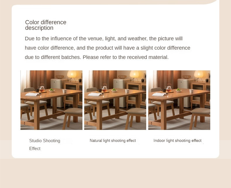 Poplar Solid Wood Modern Large Board Rectangular Dining Table