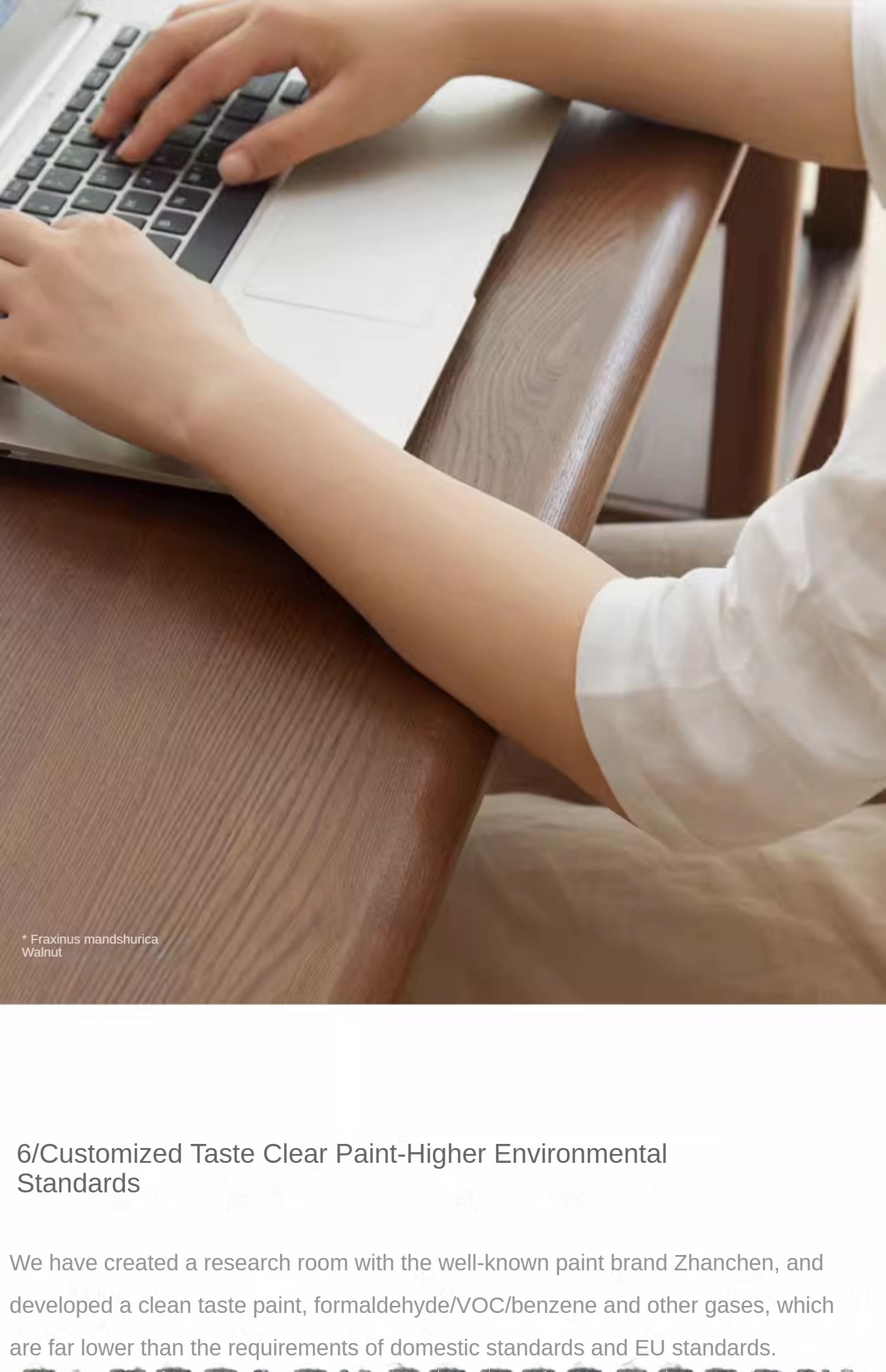 Black Walnut Solid Wood Modern Study Desk